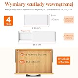 Lifewit 4 Opakowanie Podziały do Szuflad o Wysokości 15 cm, 34–56cm Regulowane Organizatory Ubrań, Rozszerzalne Separatory Garderoby w Sypialni/Lazience/Kuchni/Biurze/Biurku, Białe