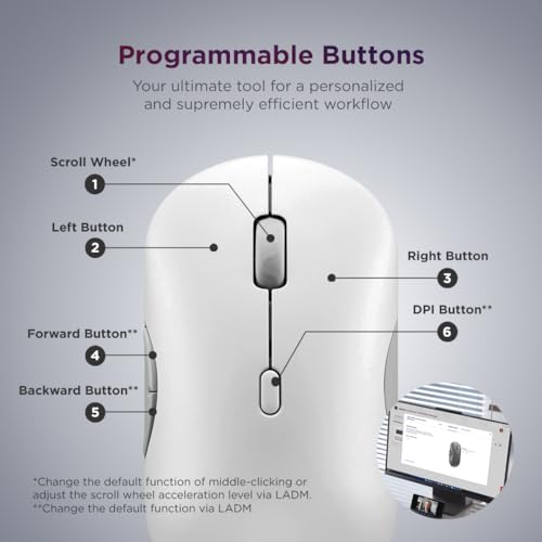 Image of Lenovo 700 Multi-Device Wireless Mouse, Bluetooth or 2.4 GHz USB-A Connection, Connect up to 3 Devices, 36 Month Battery Life, Seashell