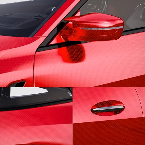 Image of Lypumso Plating Chrome Red Vinyl Wrap Film, Mirror-Like Gloss Finish for Car, Motorcycle | Easy DIY Install & Air Release | Removable No Residue 1ft x 10ft