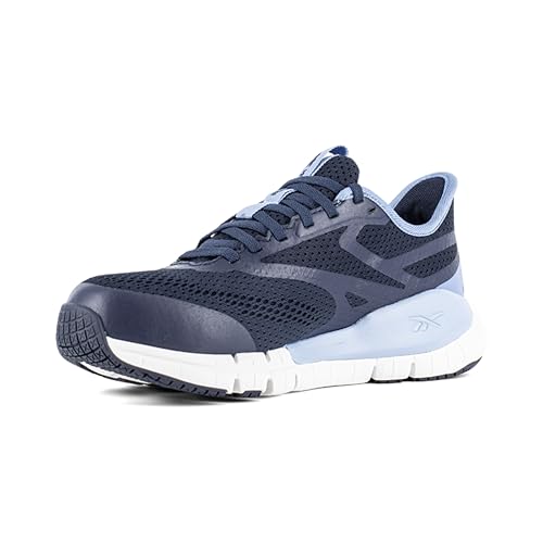 Reebok Reebok Work Women's Flex Trainer Work with Elevated Ease On/Off Navy and Sky Blue Composite Toe Shoe