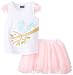 Mud Pie Little Girls' Little Chick Skirt Set, Pink, 3T