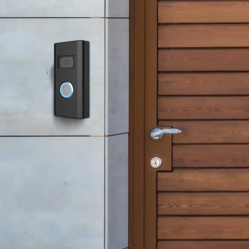 honecumi Silikonhülle für Ring Video Doorbell 2. Gen (2020) – Wetterfeste Schutzhülle mit UV-Schutz, Schwarz, Einfache Montage, IP65 Staub- & Wasserdicht – Kompatibel mit Ring Battery Doorbell 2 Gen