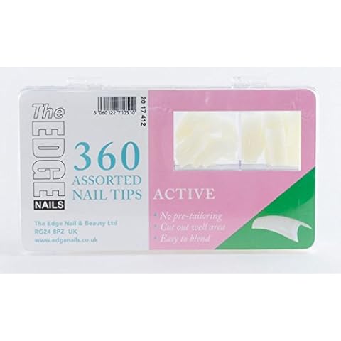 THE EDGE Active Nail Tips Assorted Sizes 1-10 Cover