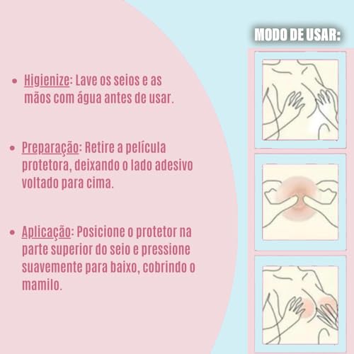 Kit 50 Protetores de Mamilo Adesivos Femininos - Invisível, Confortável, Respirável, Descartável, An