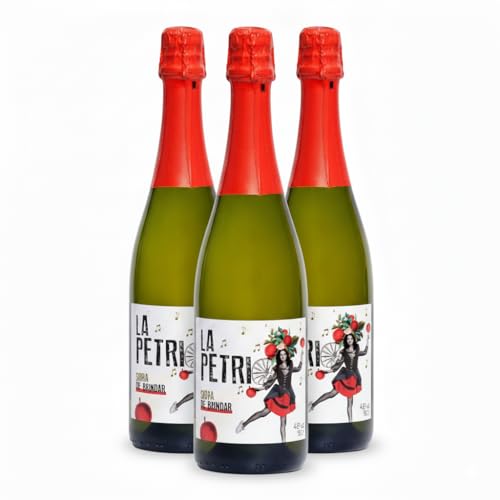 Sidra La Petri 750 ml · Elaborada con Manzana 100% Natural en Petritegi (Astigarraga) · Vegana y Sin Gluten · 4.8% Vol. Alc · Pack 3