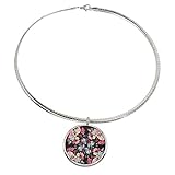 alfredo pauly Lieferung im Schmucketui Alfredo Pauly Couture Schmuck Collier rhodiniert Omegareif mit Blumenbild