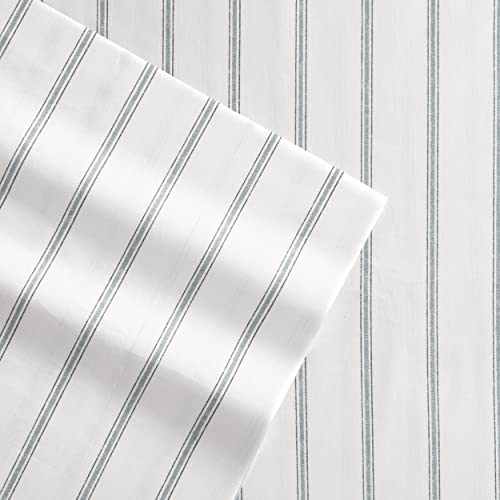 Image of Stone Cottage - King Sheets, Cotton Percale Bedding Set, Crisp & Cool Home Decor (Trenton Stripe Green, 4 pcs, King)