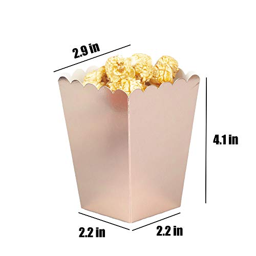 Image of We Moment Rose gold Popcorn Boxes Cardboard Container For Party Supplies,Pack of 36
