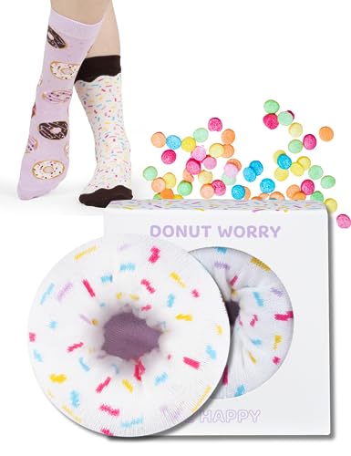 soxo Donut Calcetines Mujer Divertidos Algodon Socks Regalos Originales Regalo Colores 35-40 Blanco 1 Par