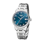  Elysee Vintage Master Automatic - 80561 - Herrenuhr mit Edelstahlarmband, Datumanzeige, Automatikuhr im Retro-Design - Silber, blau