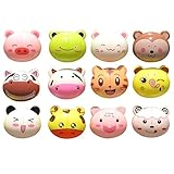 Material: Kunststoff 5pcs Zahnbürstenhalter Saug Wandmontage Saug Kinder Zahnbürstenhalter/Abdeckungen, Tiere Formen Netten Karikatur-zahnbürste-Halter (Random Style)