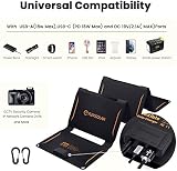 FlexSolar Chargeurs Solaires Portables 40 W, USB puissance d'Urgence ETFE Panneaux Pliables IP67 étanche Camping Randonnée pour Téléphones, Ventilateurs, Lampes de Poche - 2