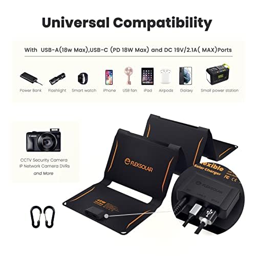 FlexSolar 40W Foldable Solar Panel Charger with USB-C and USB-A Outputs for Phones, Power Banks, Tablets - Waterproof for Camping, Hiking, Backpacking by FlexSolar - Image 5