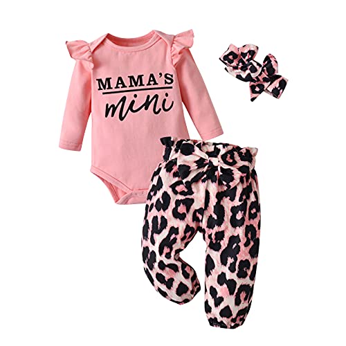 Infant Baby Girl Clothes Long Sleeve Ruffle Romper Pants Headband Outfits Sets