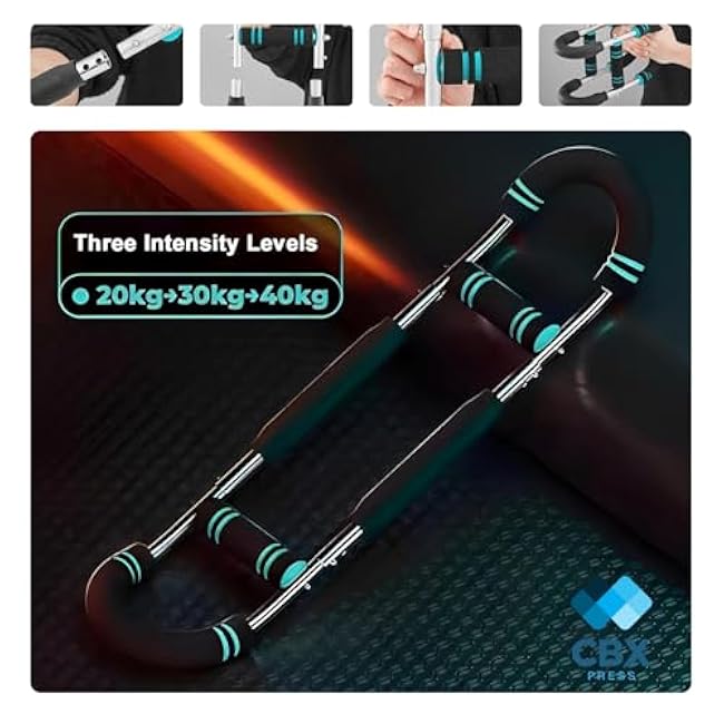 Twister Arm Trainer 60-90lb ¨C Adjustable Chest Workout Equipment, Power Twister Bar, Arm Strength Trainer for Home Workout, Portable Spring Resistance for Men & Women, Upper Body Fitness Equipment