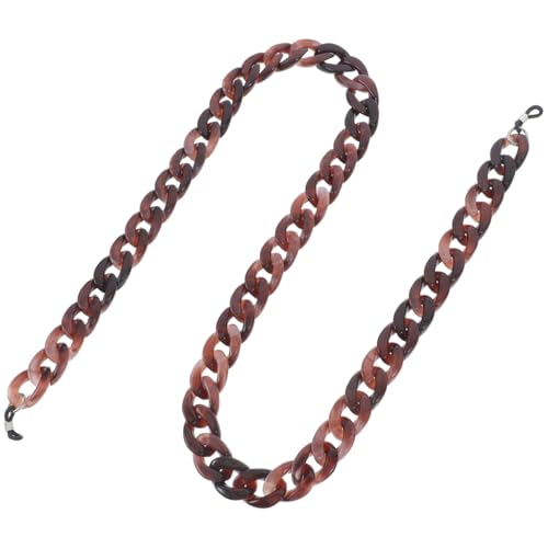 Healifty Acrylic Glasses Chain for Women - Tortoise Pattern Eyeglass Holder Lanyard Chunky Beaded Sunglasses Chain Lightweight 27.5 Inch Eye Glass for Reading Glasses and Masks