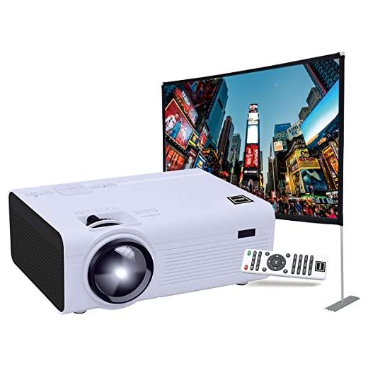RCA RPJ136 LCD Home Theater Projector with LED Projection Lamp 1080p HD Compatible Bundle RPJ123 Indoor Outdoor 100" Diagonal Portable Projector Screen Kit