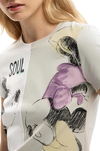 T-shirt Desigual blanc coupe ajustée et coton doux en taille S