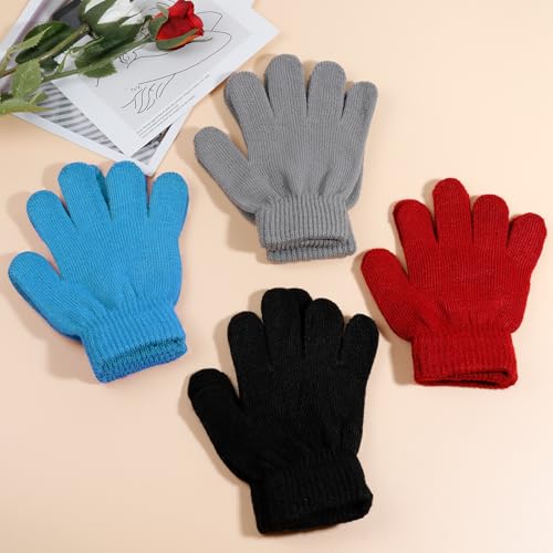 Image of ONESING 12 Pairs Kids Gloves - Warm Knitted Winter Gloves Bulk for Girls Boys | Children Gloves Designed for Cold Weather