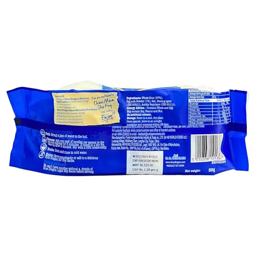 Image of Blue Dragon Fine Egg Noodles 300g (Pack of 2), Includes 6 Portioned Nests, Authentic Asian Stir Fry & Chow Mein Noodles, Imported from Thailand