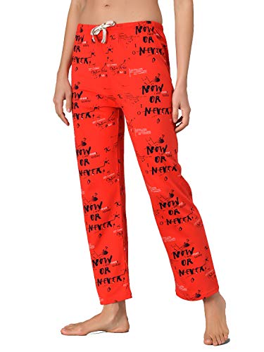 Image of KOTTY Red Cotton Printed Women Pyjama