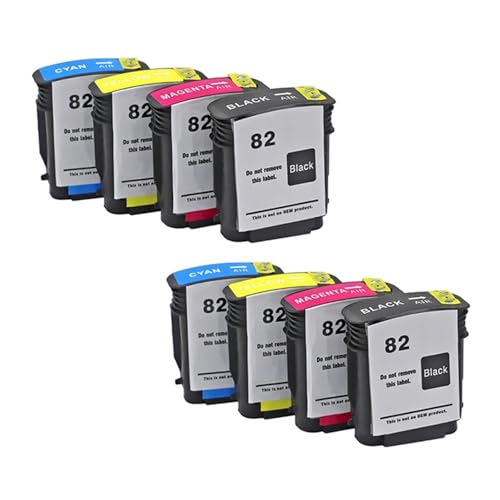 Cartucho de Tinta CH565A C4911A, Compatible con HP 82 10ps 20ps 50ps 120nr 111 500 500ps 510 510ps 800 800ps 815 820(2SET(8PC))