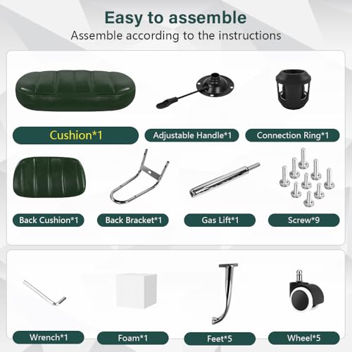 BFTOU Banco giratório quadrado com roda para trabalho, SPA, loja, massagem, altura ajustável e econô