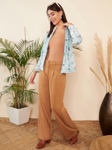 Image of Modeve Floral Printed Stand Collar Lightweight Tailored Jacket