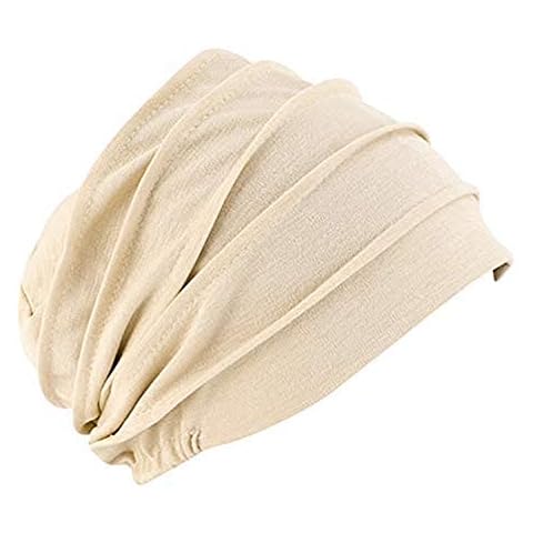 Qchomee Turban-Hüte Multifunktional Kopftuch Frauen Beanie Turban Indische Schlaf Mütze Stretch Baumwolle Headwear Head Wraps Kopfbedeckung Muslimischen Schal Cover
