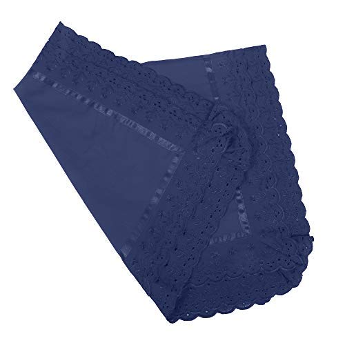 Image of VHC 100% Cotton Lace Pillow Cover /Case Set (Pack of 2)-Navy Blue