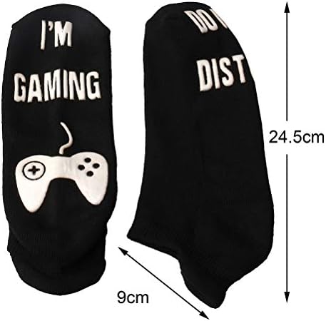 nuoshen Funny Ankle Socks, Do Not Disturb, I'm Gaming' Cotton Novelty Socks Casual Non Slip Great Gamer Gift for Game Lovers Christmas Gift