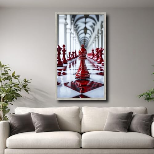 Tableau évêque rouge affiche artistique échecs art mural inspiration - 2