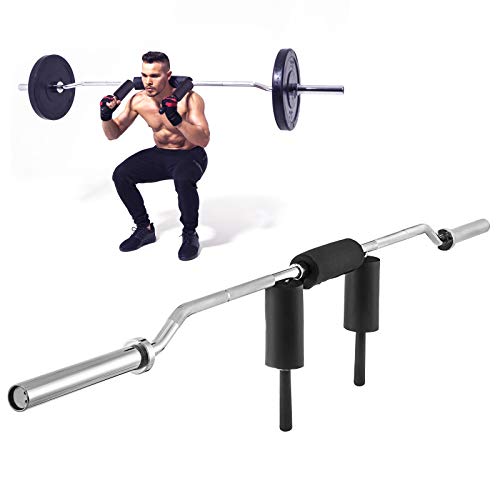BotaBay 7ft Safety Squat Bar with Shoulder and Arm Pads Fitness 1000LBS Olympic Safety Squat Bar Fitness Squat Olympic Bar 700lbs Safety Squat Bar Attachment for Weight Lifting Home(Bar)