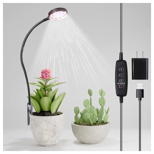 GYTF LED Grow Light, 6000K White Full Spectrum Pot Plant Light for Indoor Plants, Gooseneck Clip-on Plant Lamp with Dimmable, Auto ON/Off 4 8 12 18Hrs for Succulents Small Houseplants