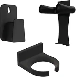 Kit Suporte para Escova Secadora + Secador de Cabelo + Chapinha (3, Preto)