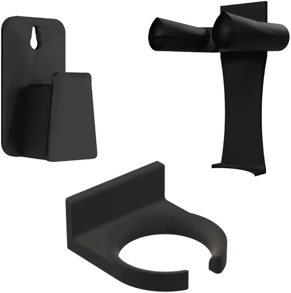 Kit Suporte para Escova Secadora + Secador de Cabelo + Chapinha (3, Preto)