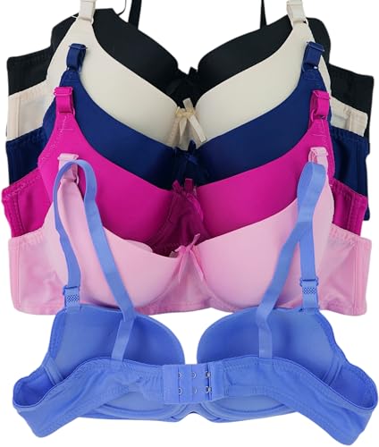 Image of ToBeInStyle Women's Pack of 6 Padded Assorted Styles Supportive Bras Cup Size - A to DDD