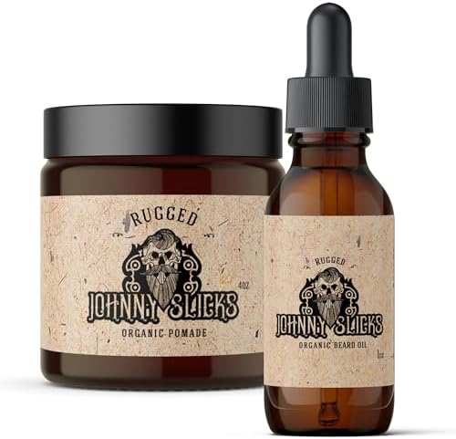 Johnny Slicks Rugged Beard Style Kit | Includes Oil Based Pomade & Beard Oil | Promotes Healthy Hair Growth, Nourish & Hydrate Dry Skin