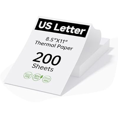 HPRT Thermal Printer Paper 8.5 x 11 Inch US Letter,Advanced Printing Paper Compatible with HPRT/iDPRT/PRT Portable Printer MT620/MT610/MT800,Continuous Folding,200 Sheets
