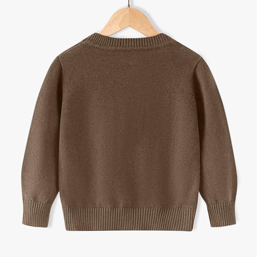 Girls Boys Basic Sweaters Fall School Uniform Kids V Neck Button Front Cardigan Knit Outerwear Comfy for Tween 2-13T3