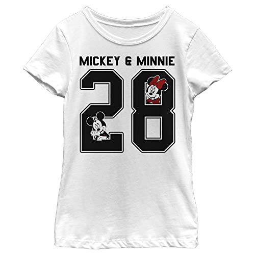 T-shirt Mickey Minnie Disney pour fille col rond style universitaire
