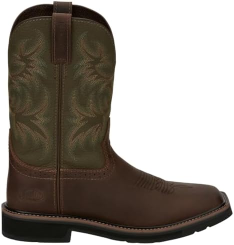 Justin Men's Driller Western Work Boot Soft Toe Dark Brown 7 D(M) US | Image 2
