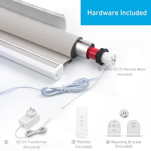 Rollerhouse Telecomando per finestre motorizzate Sfumature e Tende da Sole 25mm Motore remoto Tubolare Rosso