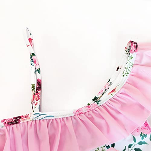 QPANCY Girls One Shoulder Swimsuits Kids Two Piece Bathing Suits Ruffle Beach Swimwear4