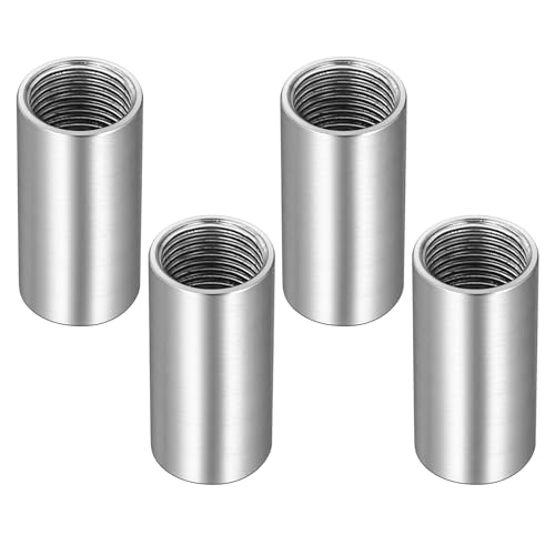 SiGuLiKeJi 4 Stück 1/2 Zoll Edelstahl gerade Steckverbinder, 50mm 1/2\" BSP Buchse x 1/2\" BSP Buchse Muffe Rohrverschraubungen, Edelstahl Verschraubung Fittings