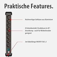 Brennenstuhl Premium-Alu-Line Steckdosenleiste 8-Fach, 3m – Ansicht 3