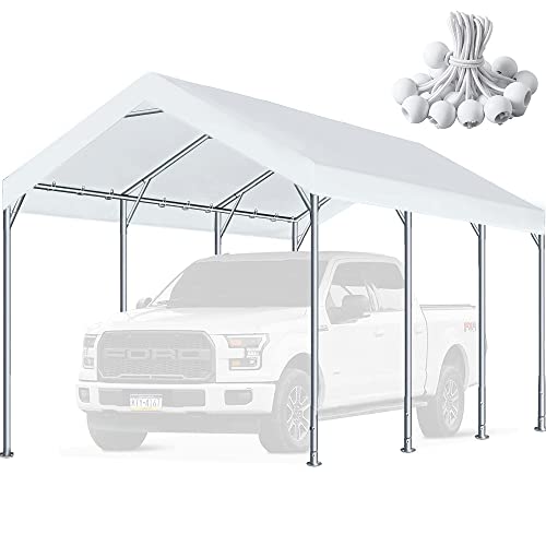 Toldos Carpas Y Sombrillas, Tools N/P - Cubierta superior de repuesto para cochera de 3 x 6 metros, para coche, cochera, refugio, tienda de campaña, con amarres de color blanco (solo cubierta...