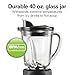 Hamilton Beach Blender for Smoothies with 5 Functions Including Auto Smoothie Cycle, Wave Action System for Ultra Smooth Results, 850 Watts, 40oz BPA Free Glass Jar, Stainless Steel (56208)