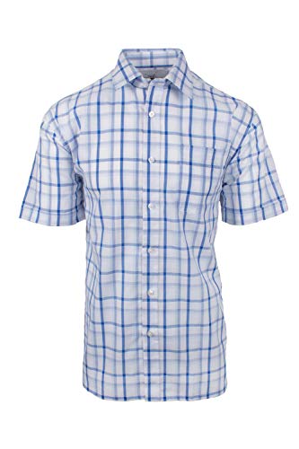 Fenside Country Clothing Salcombe - Camiseta de Manga Corta para Hombre, de fácil Cuidado, Talla Grande hasta 5XL Azul Azul M- 102 cm
