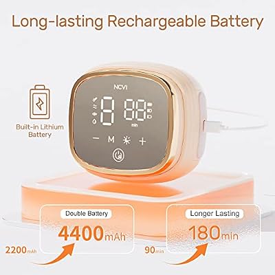 NCVI Double Electric Breast Pump 8102, Upgraded 4400mAh Battery with Night Light, Portable Breast Pump for Breastfeeding, 4 Modes & 9 Levels, LED Display, With 8 Flanges, Breastmilk Bags, Nursing Pads